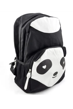 

Panda Canvas Backpack Rucksack Girl Boy Student Schoolbag - Black