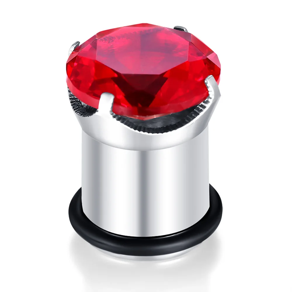 1Pair 4 12mm Crystal Ear Tunnels Ear Plugs Gauges Ear Piercing