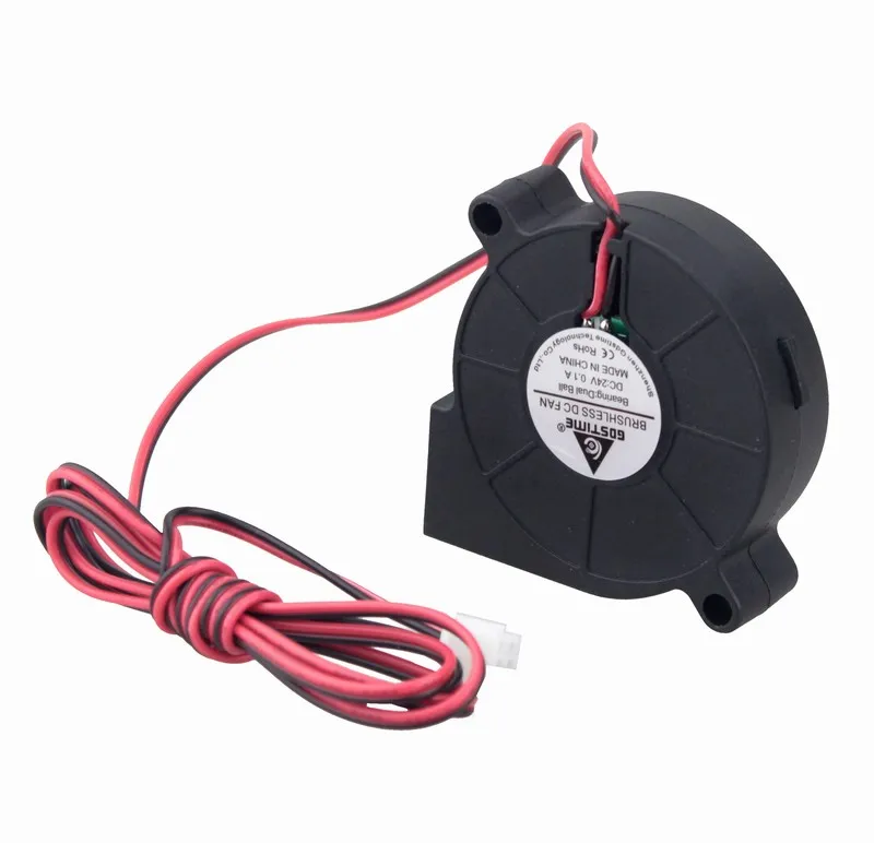 

Gdstime 5 шт. 50x50x15 мм шарикоподшипник Вентилятор охлаждения постоянного тока 24 В 3D вентилятор для принтера Вентилятор Кулер 50 мм x 15 мм 5015 5 см 100 см кабель провода