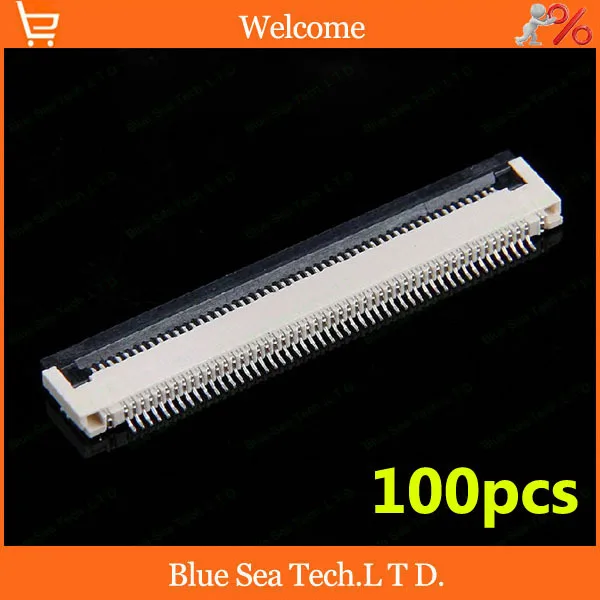 

100pcs FPC/FFC connector cable socket 50 pin 0.5mm connector for LCD screen interface of DVD/GPS/MP3/PDA/Phone ect.ROHS