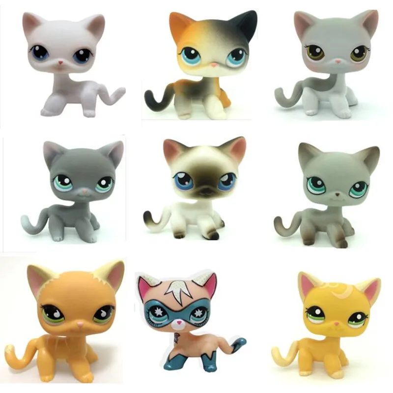 Lps Pet shop toys Real standing Short Hair cat animal dog original toys gift