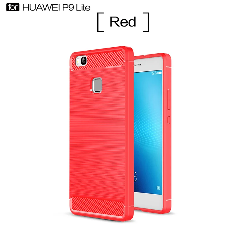 carbon fiber brushed silicone case huawei P9 Lite (13)