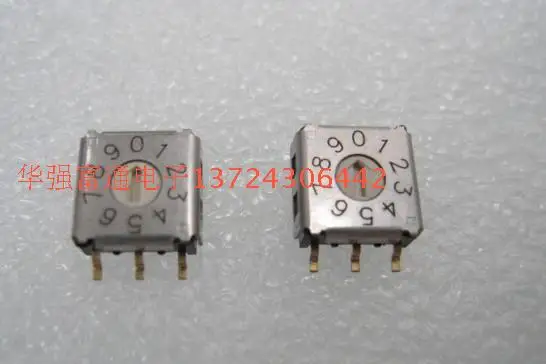 

5pcs/lot Original Taiwan round DIP 0-9 rotary digital switch 3:3 patch coded switch ring code switch