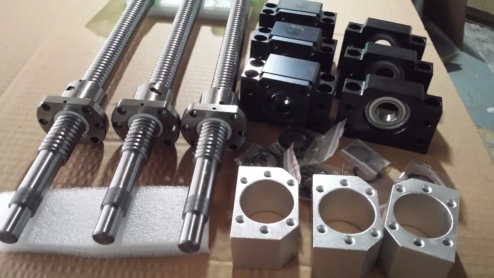 6 sets linear rail SBR20 L300/1500/1500mm+SFU2005-350/1550/1550mm ball screw+3 BK15/BF15+3 DSG20H nut+3 Coupler for cnc