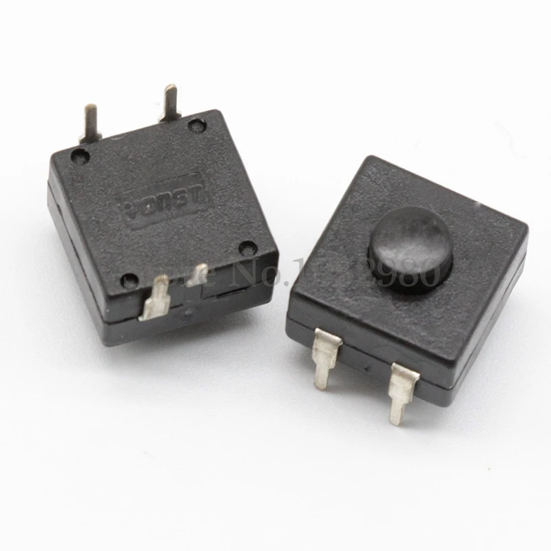 50PCS Flashlight Electric Torch Switches 1212 214A Black Push Button