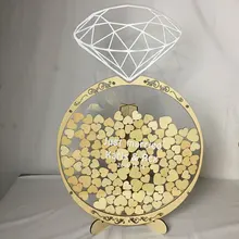 1 шт., кольцо с бриллиантами, форма, на заказ, для помолвки, предложение для свадьбы, прозрачная, любовь, деревянная книга для гостей