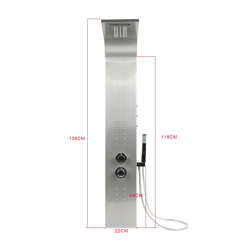 Светодиодный светильник смеситель для ванной комнаты Водопад дождевой Душ Набор термостатический массаж тела колонна кран с ручкой Спрей кран HWC