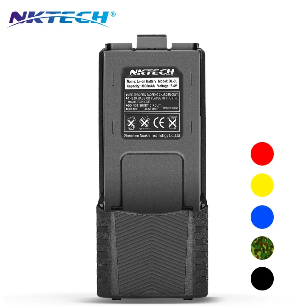 Nktech Двухканальные рации Батарея Расширенный BL-5L 3800 мАч 7.4 В литий-ионный для Baofeng