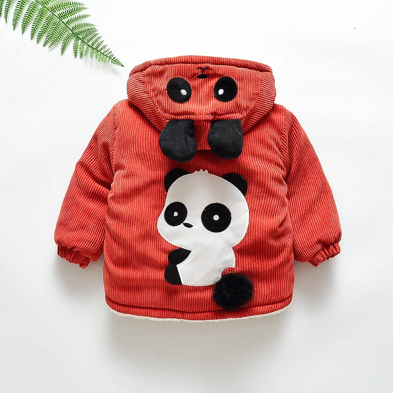 Boys winter warm coats newborn baby cartoon cotton cute hoodies outerwear for toddler boys thick plus velvet warm coats jackets