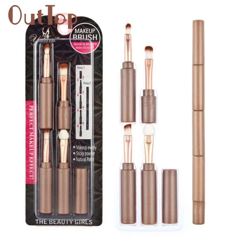 

4PCS/Set Multi-function Folding Makeup Brush Retractable Lip Brush Eyeliner Concealer Custom Top Four Professional Dropship