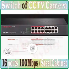 16 портов 100 Мбит/с VLAN быстродействующий коммутатор Plug& Play, камера NVR сетевой коммутатор, стальной настольный коммутатор для интернет-сети камеры видеонаблюдения