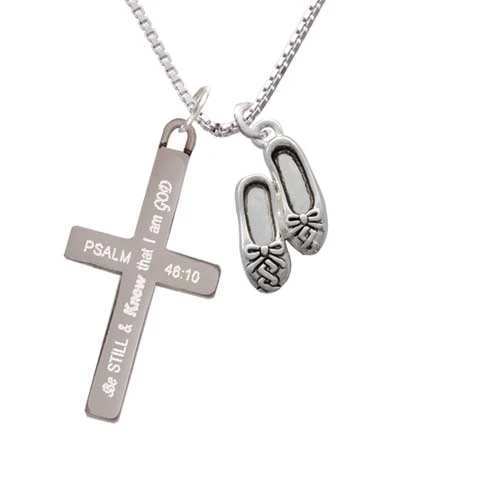 Ballet Slippers - Be Still and Know - Cross Necklace (1)