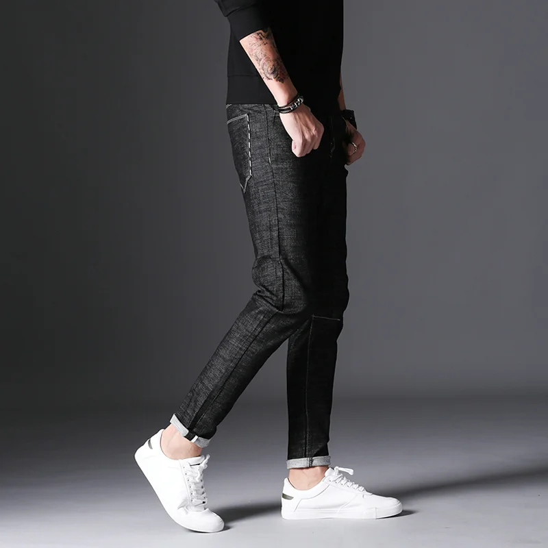 UMMEWALO черные обтягивающие мужские джинсы дизайнерские Стрейчевые джинсы мужские повседневные хлопковые джинсы мужские зауженные