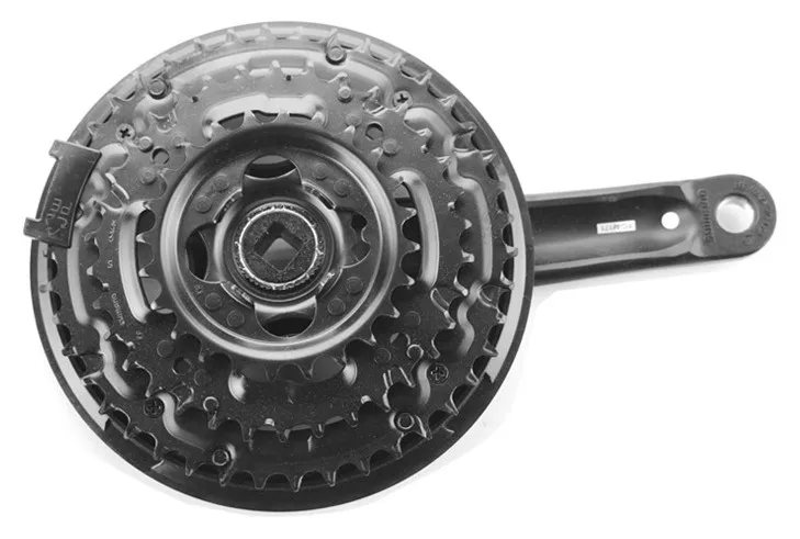 Шатун для горного велосипеда Shimano M171 6S 7S 8S 24 скорость серебро 48T 38T 28 T/черный 42T 34T 24T