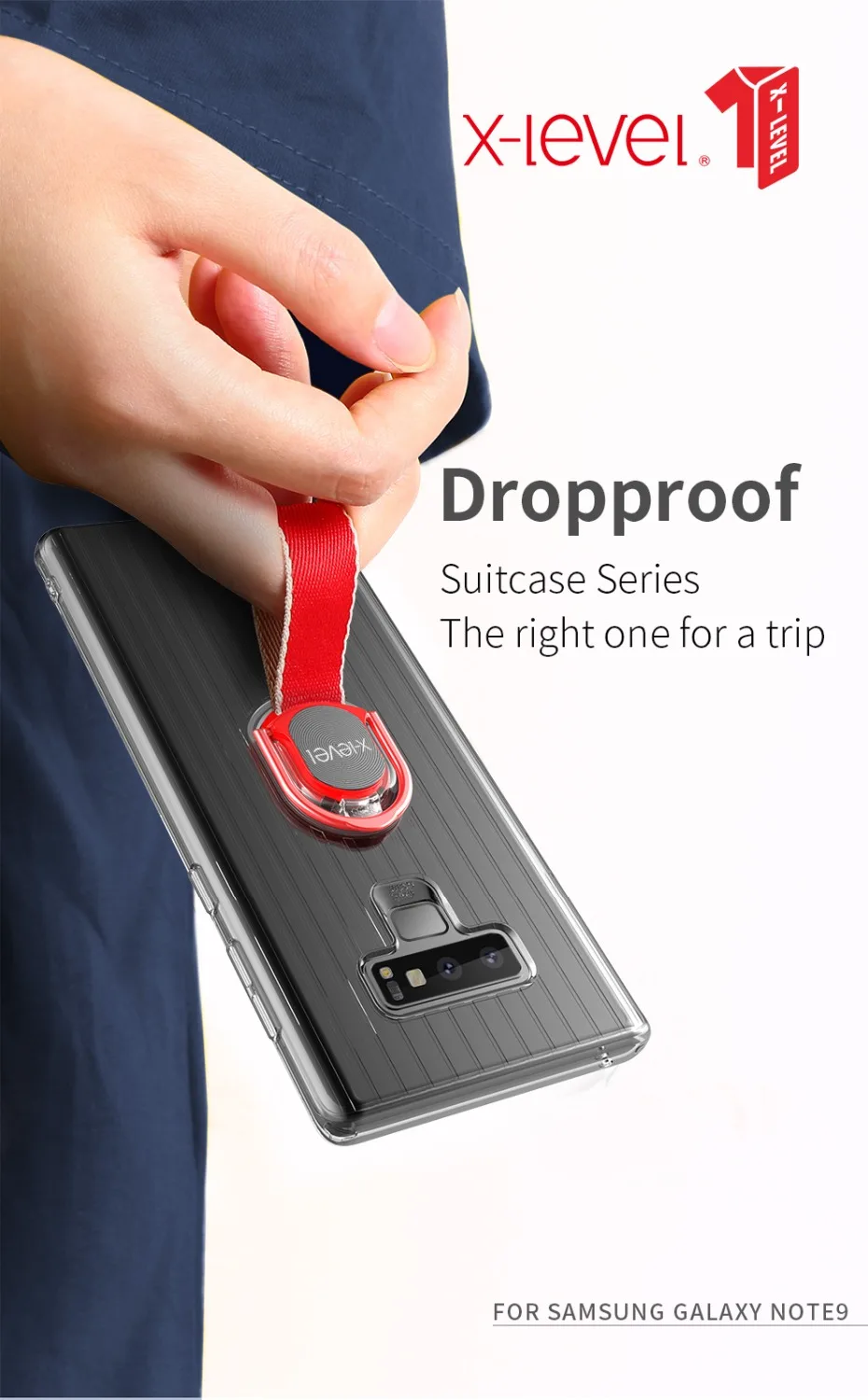 Чехол для Samsung Note 9 Plus X-Level чехол-подставка с кольцом на палец note мягкий прозрачный