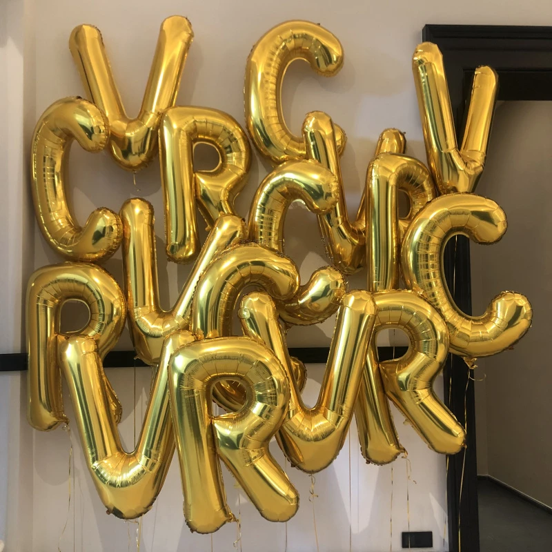 

1pcs Large 40inch letter Balloons gold sliver Foil Balloon Birthday Baby Shower Engagement Wedding Decoration Party supplies
