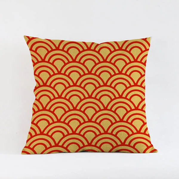 Оранжевые желтые Геометрические Цветочные диванные подушки Чехлы квадратная Мода цветок стрекоза печать дома de coussin наволочка - Цвет: 4