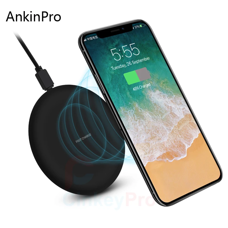 CinkeyPro Qi Wireless Charger Charging for Samsung Galaxy S8 S7 Motorola Droid Turbo Google Nexus 4/5 Lumia 920 5V 1A Adapter