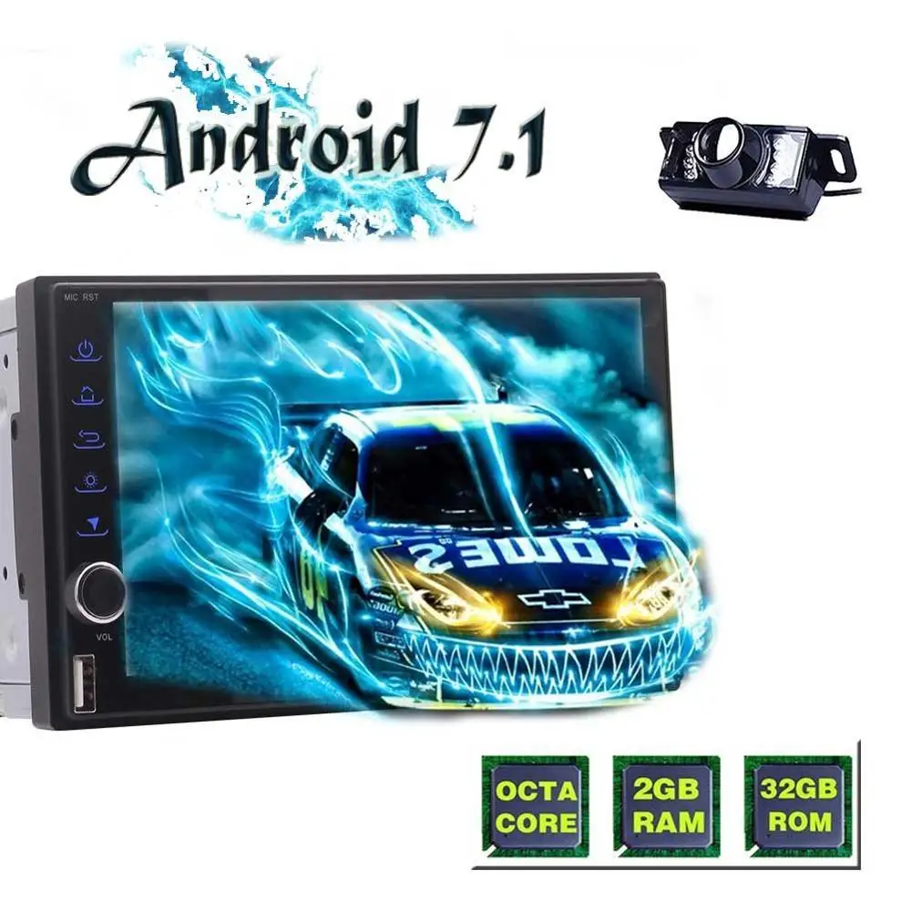 

EinCar Android 7.1 Car Stereo 2Din Head Unit Octa Core GPS Navigation Auto Audio Radio Wi-Fi BT AM/FM Subwoofer+Backup Camera