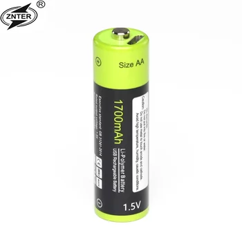 

ZNTER 2/4pcs AA Rechargeable Battery 1.5V 1700mAh USB Charging Lithium Battery Bateria with Micro USB Charging Cable