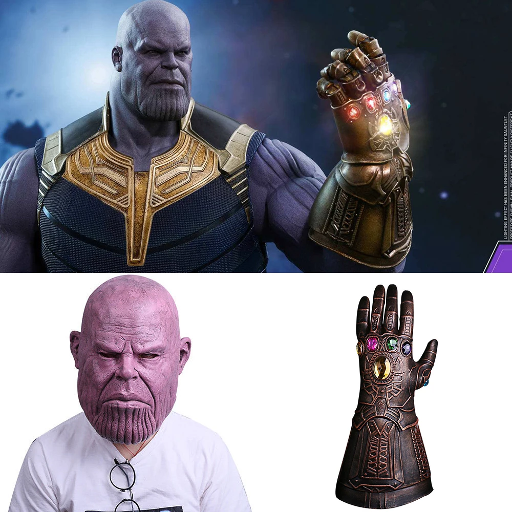 Косплей Бесконечность Gauntlet Мстители война танос перчатка маска Золото косплей