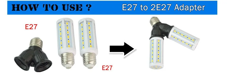 Foxanon Марка Y e27 2 E27 LED лампа Форма свет лампы сплиттер адаптер конвертер люстра базы свеча 2E27 держатель