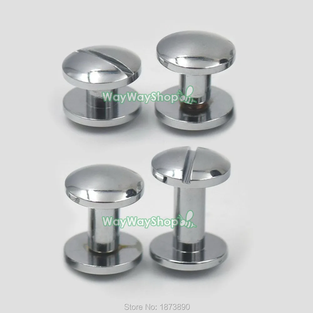 

25 PCS Solid Brass Stud Screwback Head Button Arc spot for Screw Chicago nail Nickle 4 6 8 10mm Choice