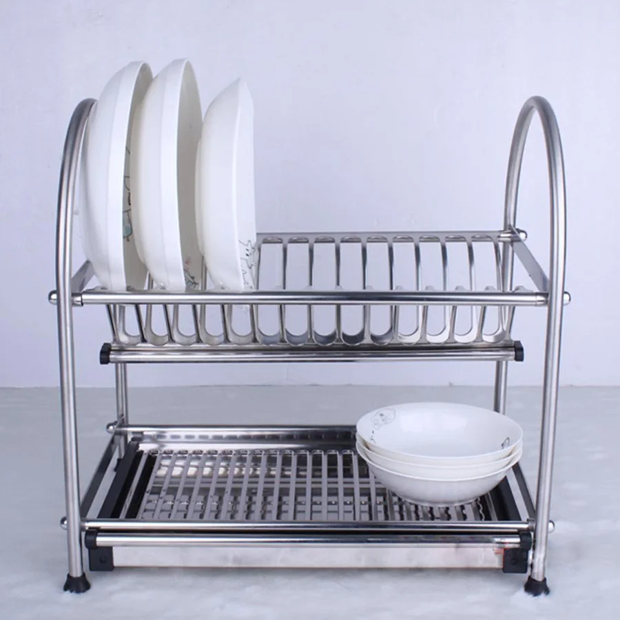 304 Stainless Steel Dish Drainer Dapur Rak Rak Piring Sendok Garpu
