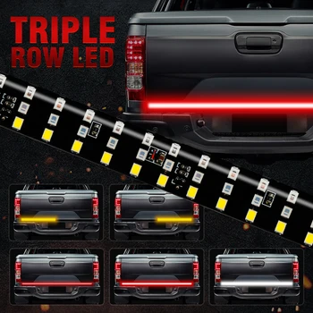 

OKEEN NEW 60" Triple Row 5-Function Truck Tailgate LED Strip Light Bar with Reverse Brake Turn Signal for Jeep Pickup SUV Dodge