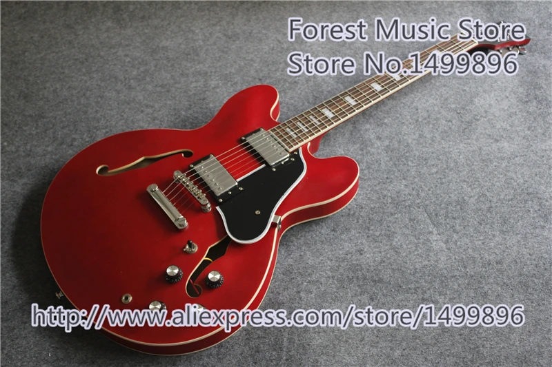 

High Quality Satin Soft Cherry Finish ES 335 Electric Guitars Left Handed Guitar Custom Available