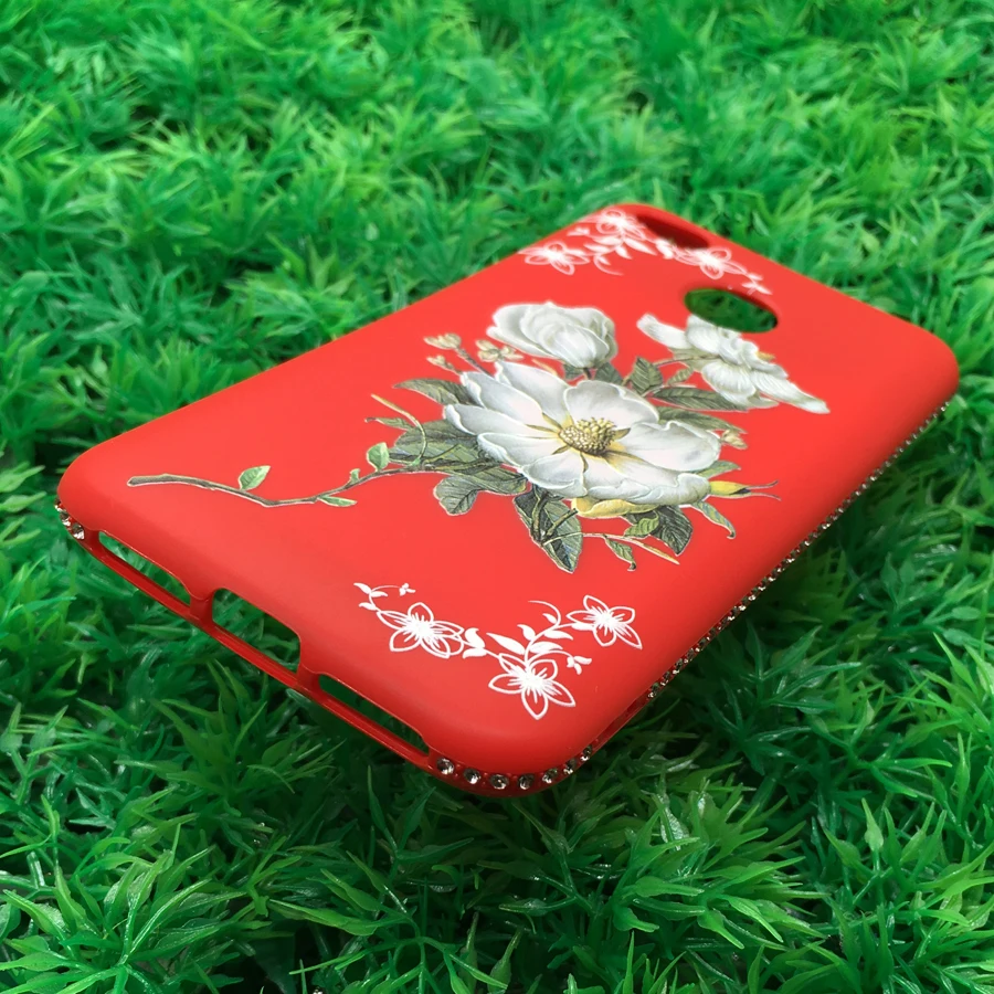 Новые Стразы чехол для Xiaomi Redmi 4X Тонкий 3D рельефный узор защитный + закаленное