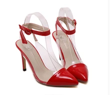 Women Pumps Pointy Toe Ankle Strap Womens High Heels white shoes Cocktail Party shoes Summer wedding Shoes Woman