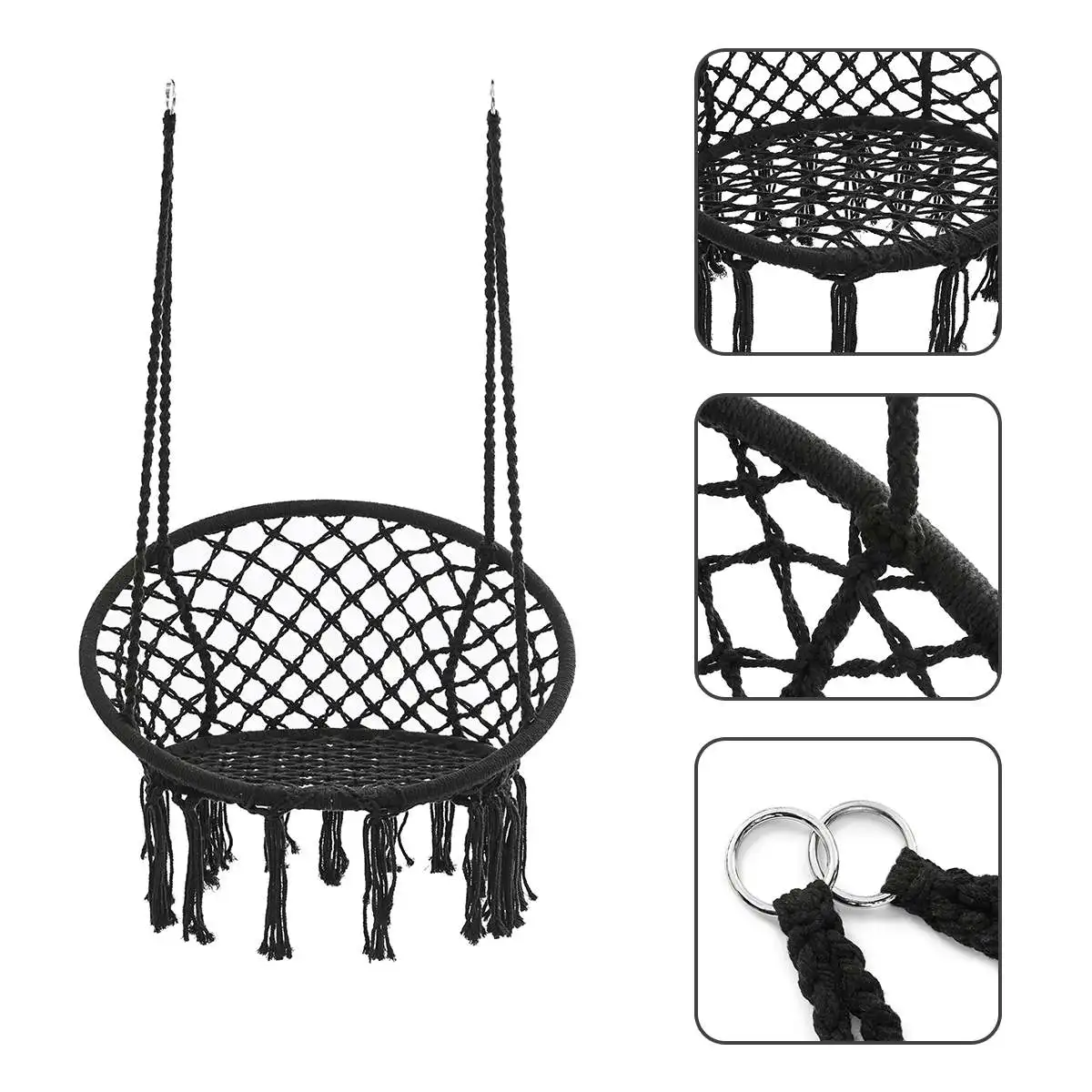 

Round Hammock Chair Outdoor Indoor Dormitory Bedroom Yard For Child Adult Swinging Hanging Single Safety Chair Hammock