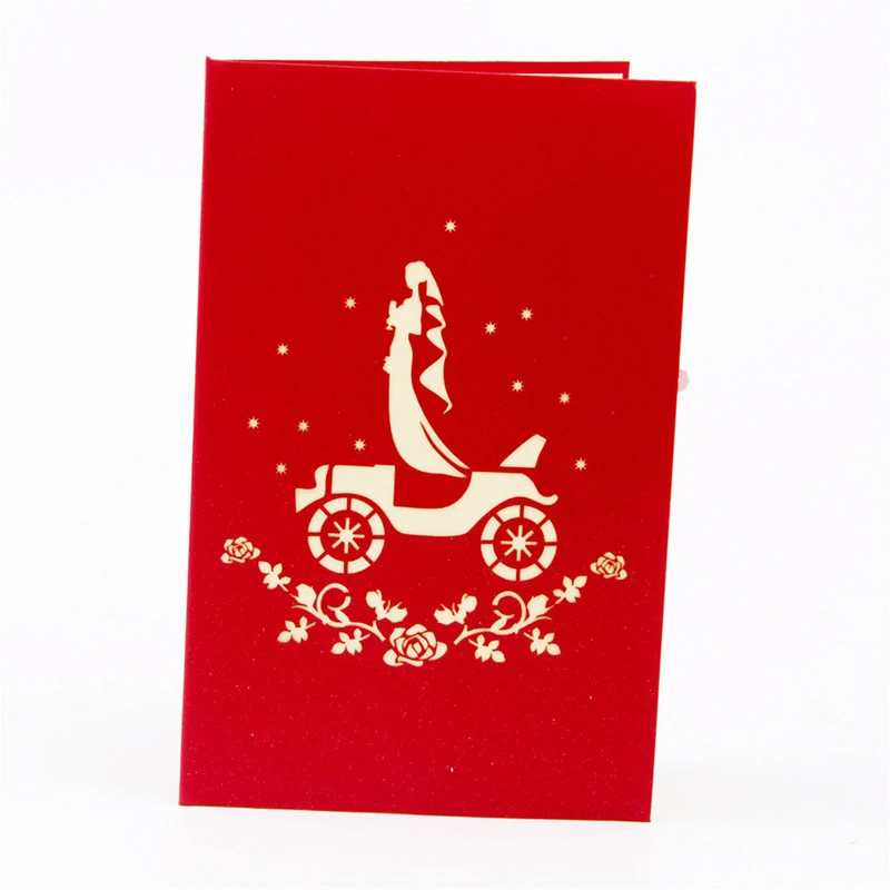  3D Laser Cut Handmade Carving Lover Wedding Car Paper Invitation Greeting Cards PostCard Wedding An - 32793643932