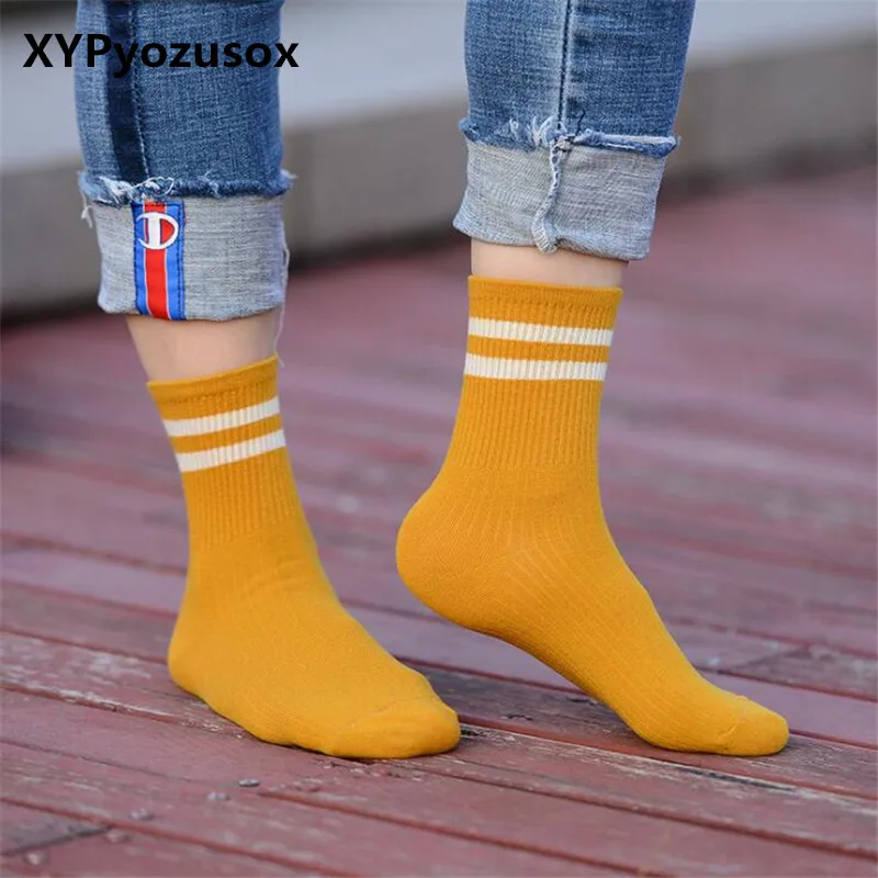 

Socks Women Casual Cotton Socks Funny For Female Girl Meias Cute Striped Harajuku Socks Winter Warm Cindy Color Cotton Socks
