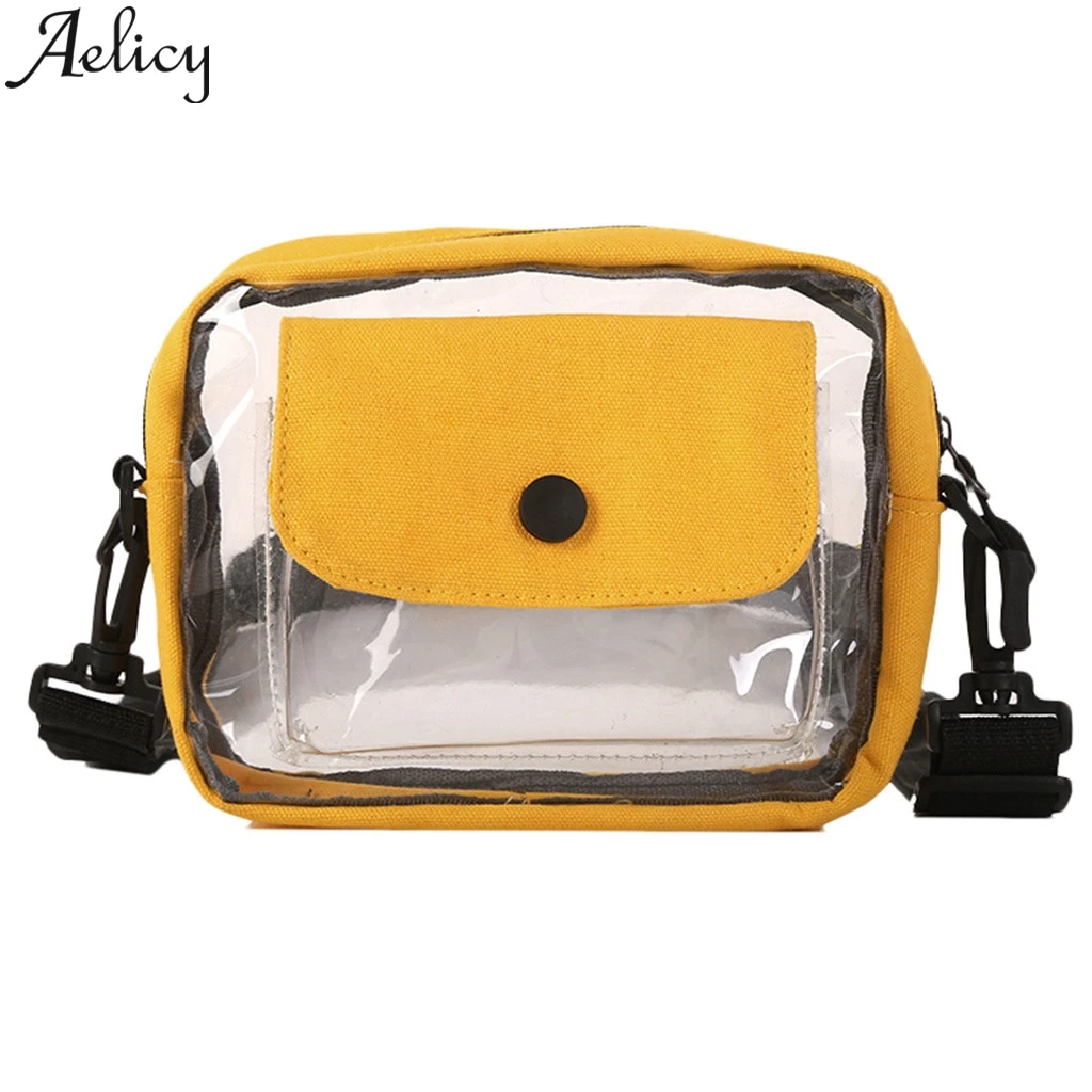 

Aelicy Ladies Canvas Transparent Jelly Shoulder Bag Reusable Shopping Bag Casual Tote Big Shoulder Bags For Women 2019