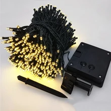 Солнечная светящаяся светодиодная гирлянда 12 м 100led украшение для Новогодняя вечеринка, праздник для дома садовый водонепроницаемый светодиодный свет энергосберегающий, светодиодный светильник