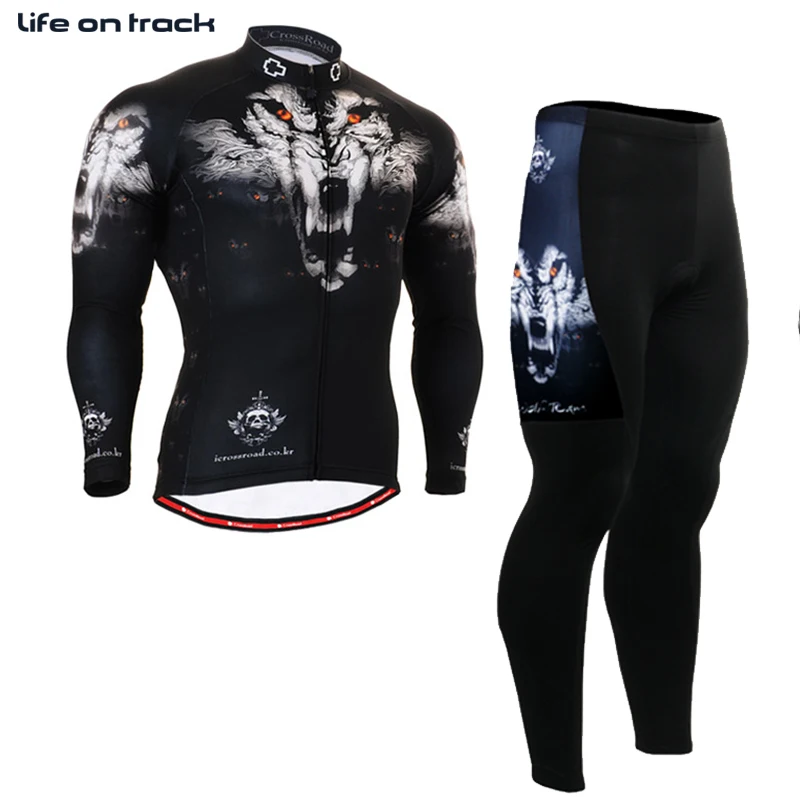 

Men Wolf Team Printing Cycling Clothing Wielerkleding Bicycle Sets Bicicleta Maillot Ciclismo Long Sleeve 2015