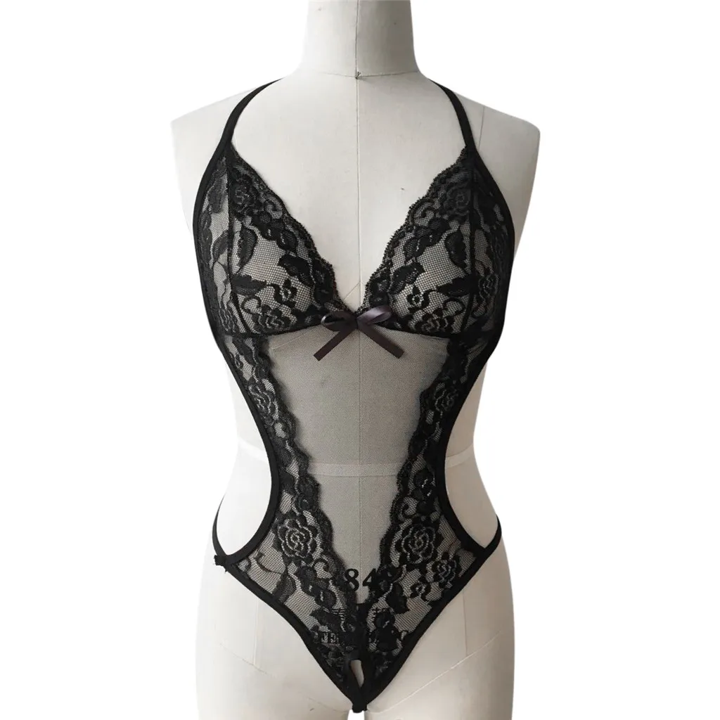 

FREE OSTRICH Women Lace Bustier Lingerie Fashion Tintin Babydoll Jumpsuit Bow Sexy Underwear Charming Lingerie Sexy Sleepwear