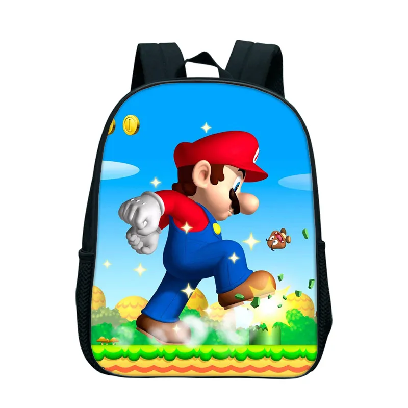 

12 Inch Mario School Bag Children Cartoon Anime Backpack Kids Mario Book Bags For Girls Kindergarten Bookbag For Children Kids