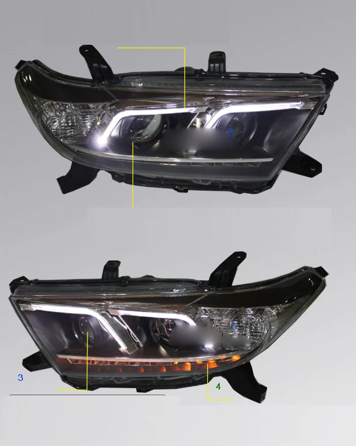 HID, 2012 ~ 2014, автомобиль Стайлинг для фара Highlander, vios, corolla, camry, Hiace, sienna, yaris, Tacoma, Highlander Головной фонарь