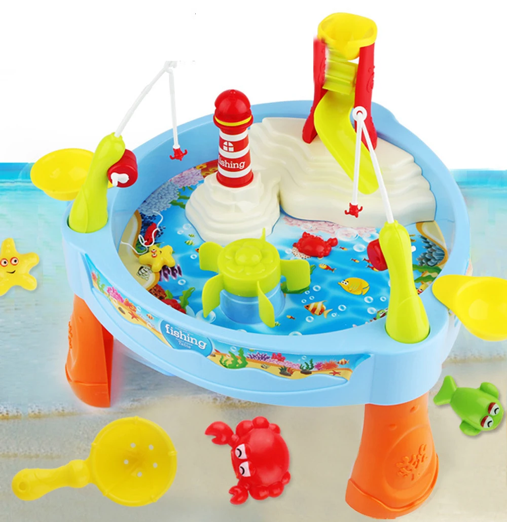Электрический водный цикл детская рыболовная игрушка с музыкой и светильник детская игра в рыбалку набор забавные Классические игрушки для детей подарок