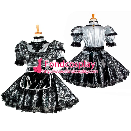 

Sissy maid pvc dress lockable Uniform cosplay costume Tailor-made[G2066]