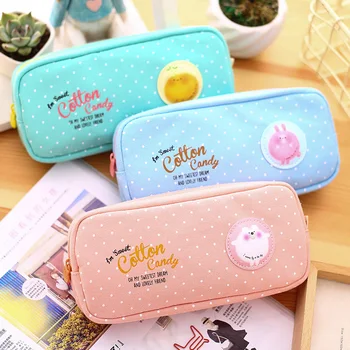 

Hot Sale Cute Kawaii Pencil Case Multi-function Large Capacity Canvas Pencil&pen Bag with Zipper Student Gift Stationery
