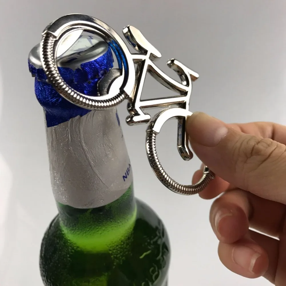 

HARKO,Metal Beer Bottle Opener Cute Bike Bicycle Keychain Key Rings For Lover Biker Bottle Openers Creative Gift For Cycling