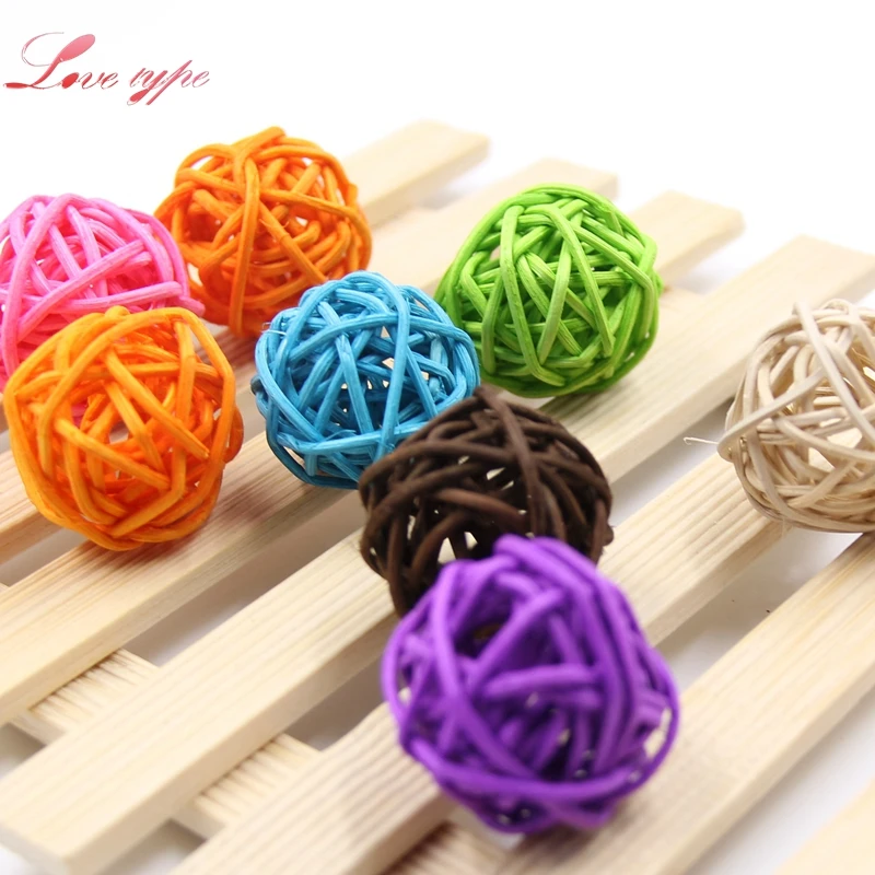 10PCS DIY 4CM Pretty Rattan Ball Sepak Takraw For Home Ornaments