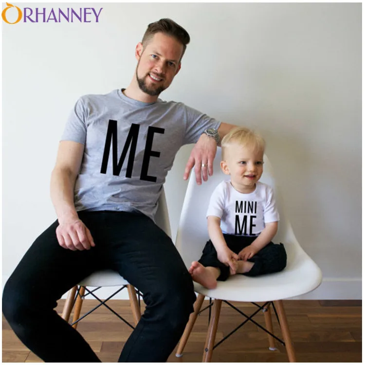 Новые одинаковые комплекты для семьи семейная одежда лето меня и MINI ME Футболка