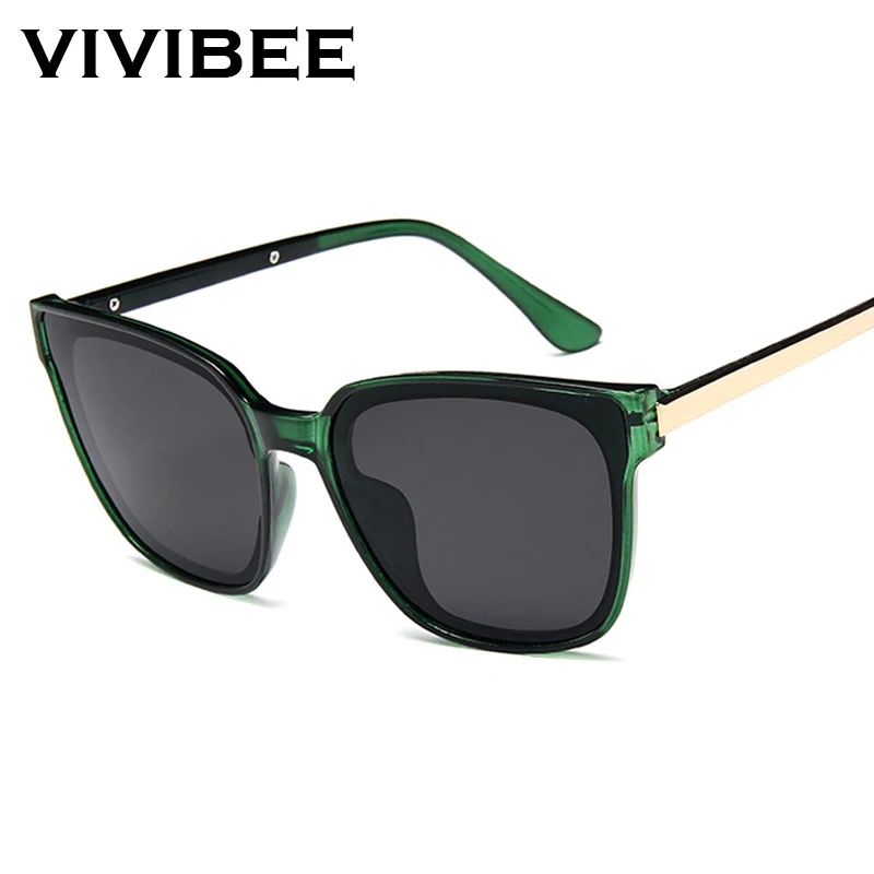 VIVIBEE с большой оправой Для женщин прямоугольные солнцезащитные очки прозрачные