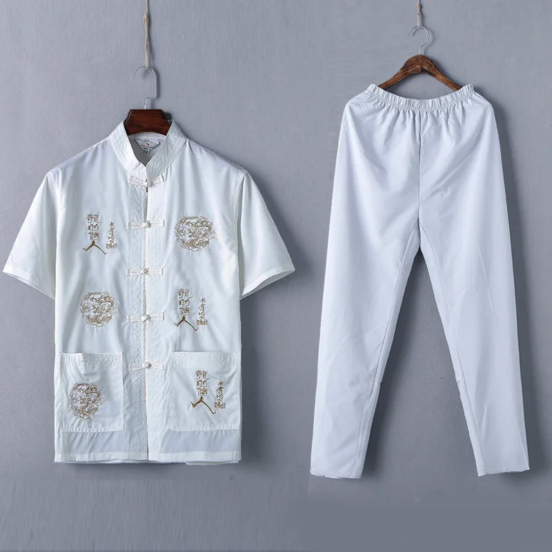 Распродажа, мужская хлопковая льняная рубашка Кунг-фу, Униформа, черная униформа, традиционная китайская одежда для мужчин, хлопок, hanfu tai chi, топы, штаны - Цвет: A13