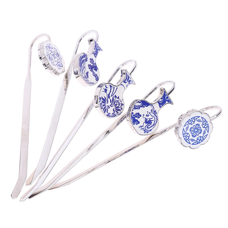 Metal Bookmark Vintage Porcelain Vase Bookmark for Books Blue And White School Stationery Items Unique Gift